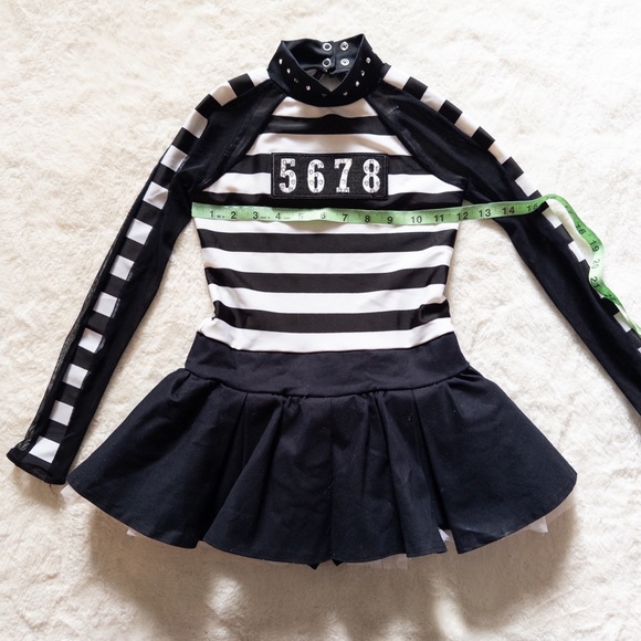 Black and White Striped Kids Dance Costume - Picture 4 of 6
